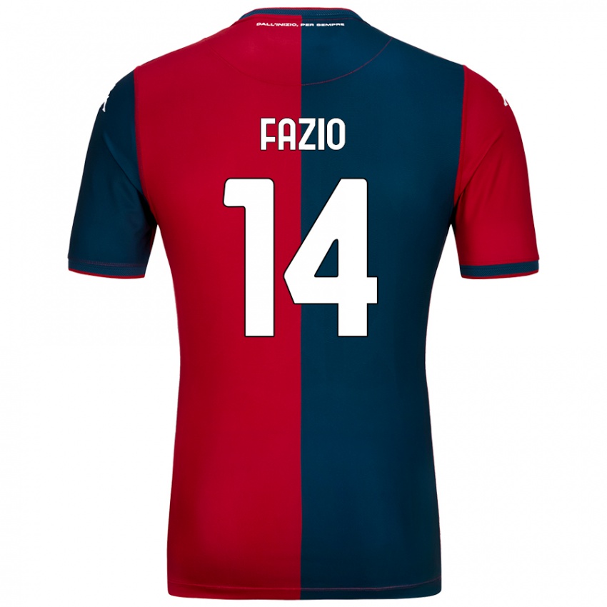 Bambino Maglia Tommaso Fazio #14 Rosso Blu Scuro Kit Gara Home 2024/25 Maglietta