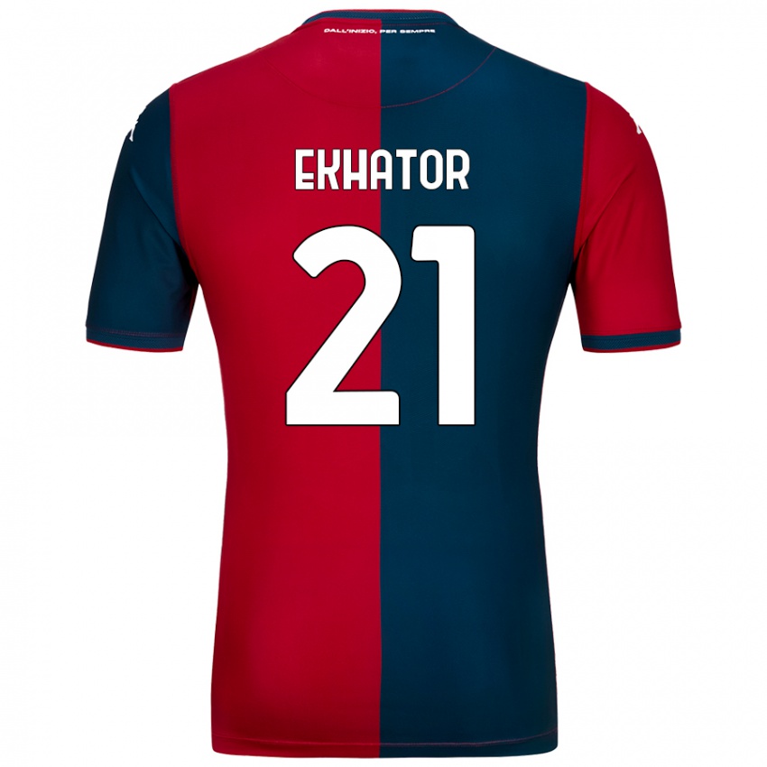 Bambino Maglia Jeff Ekhator #21 Rosso Blu Scuro Kit Gara Home 2024/25 Maglietta