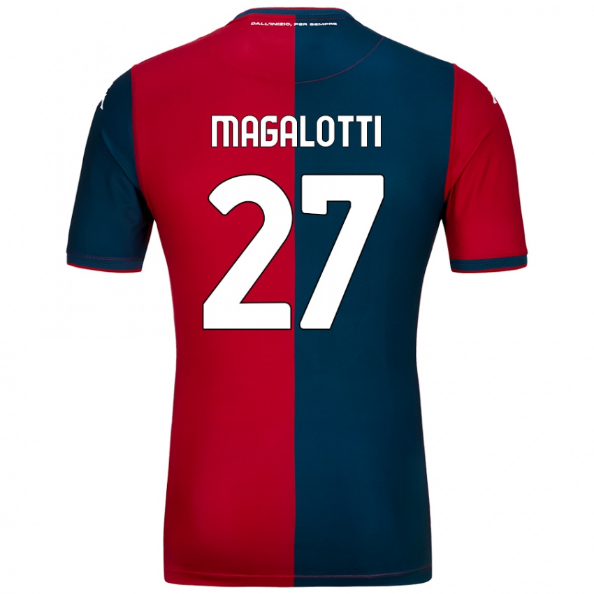 Bambino Maglia Gabriele Magalotti #27 Rosso Blu Scuro Kit Gara Home 2024/25 Maglietta