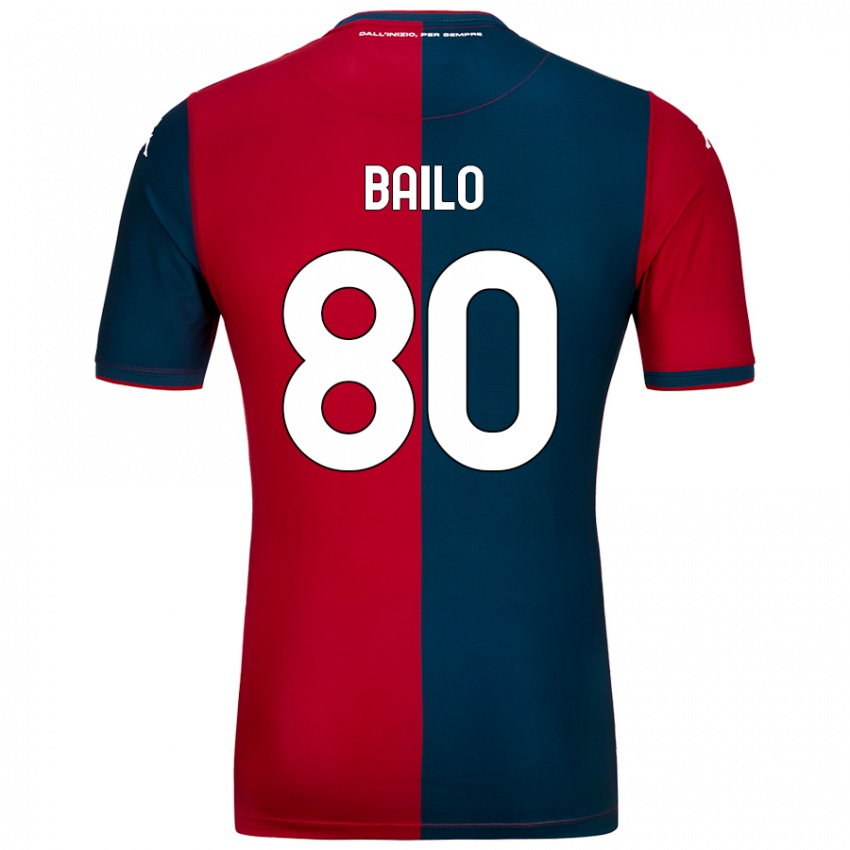 Bambino Maglia Giorgio Bailo #80 Rosso Blu Scuro Kit Gara Home 2024/25 Maglietta