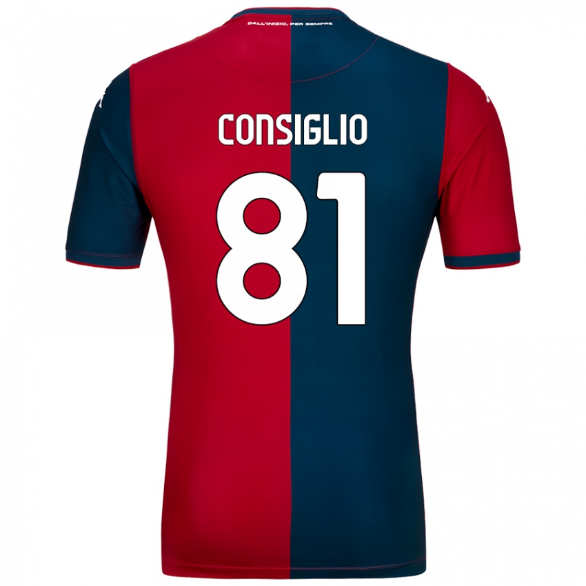 Bambino Maglia Leonardo Consiglio #81 Rosso Blu Scuro Kit Gara Home 2024/25 Maglietta