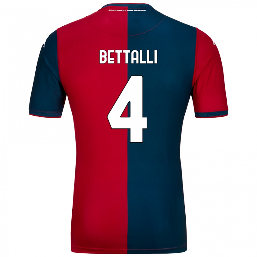 Bambino Maglia Giorgia Bettalli #4 Rosso Blu Scuro Kit Gara Home 2024/25 Maglietta