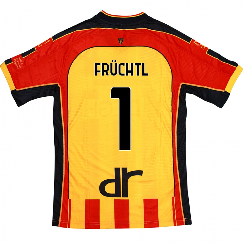 Bambino Maglia Christian Früchtl #1 Giallo Rosso Kit Gara Home 2024/25 Maglietta