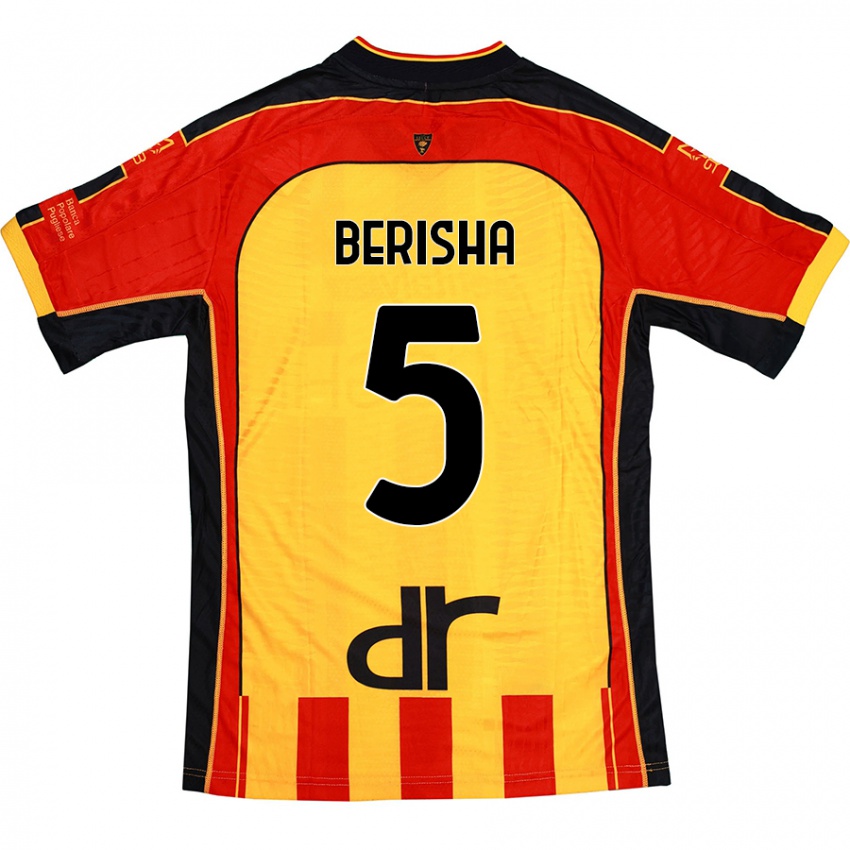 Bambino Maglia Medon Berisha #5 Giallo Rosso Kit Gara Home 2024/25 Maglietta