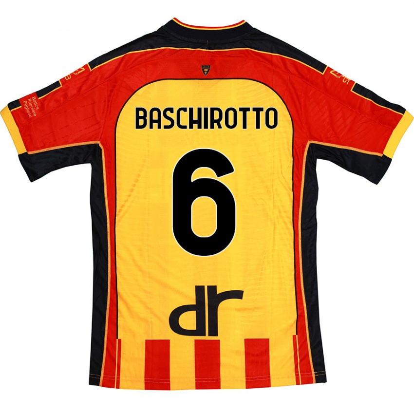 Bambino Maglia Federico Baschirotto #6 Giallo Rosso Kit Gara Home 2024/25 Maglietta