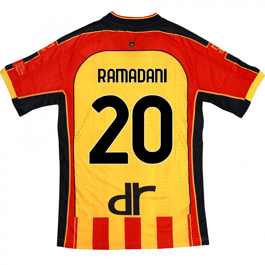 Bambino Maglia Ylber Ramadani #20 Giallo Rosso Kit Gara Home 2024/25 Maglietta