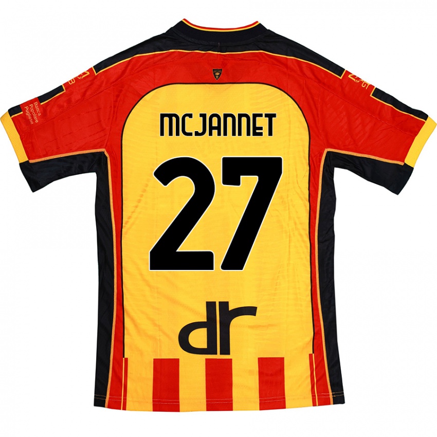 Bambino Maglia Ed Mcjannet #27 Giallo Rosso Kit Gara Home 2024/25 Maglietta