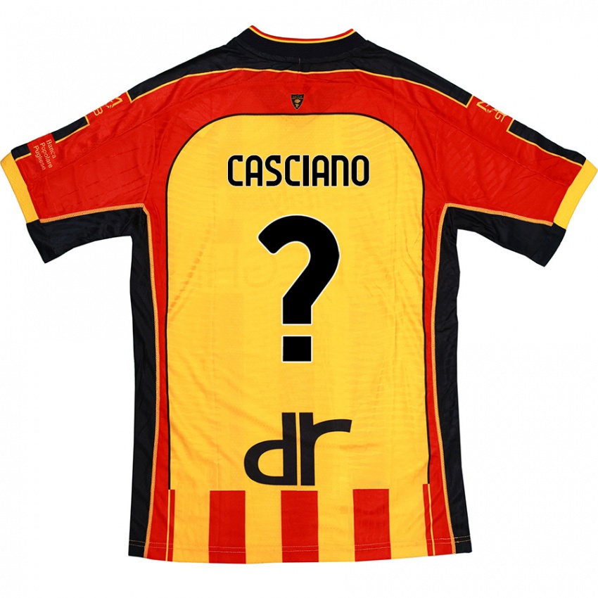 Bambino Maglia Emmanuel Casciano #0 Giallo Rosso Kit Gara Home 2024/25 Maglietta