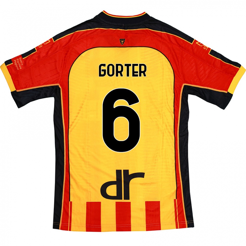 Bambino Maglia Olaf Gorter #6 Giallo Rosso Kit Gara Home 2024/25 Maglietta