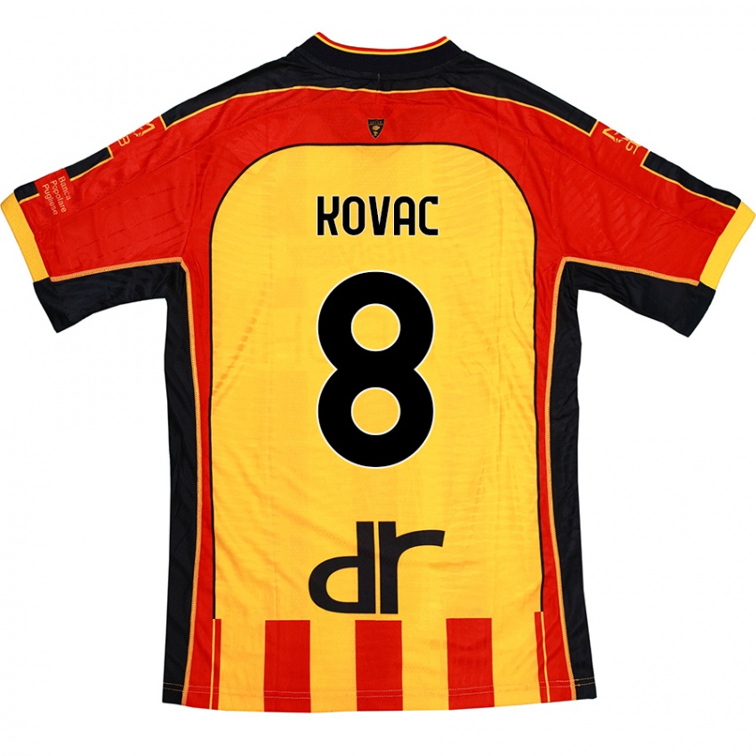 Bambino Maglia Niko Kovac #8 Giallo Rosso Kit Gara Home 2024/25 Maglietta