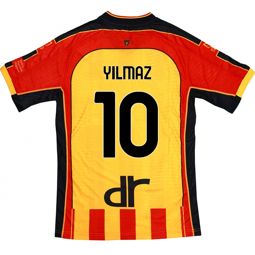 Bambino Maglia Enes Yilmaz #10 Giallo Rosso Kit Gara Home 2024/25 Maglietta