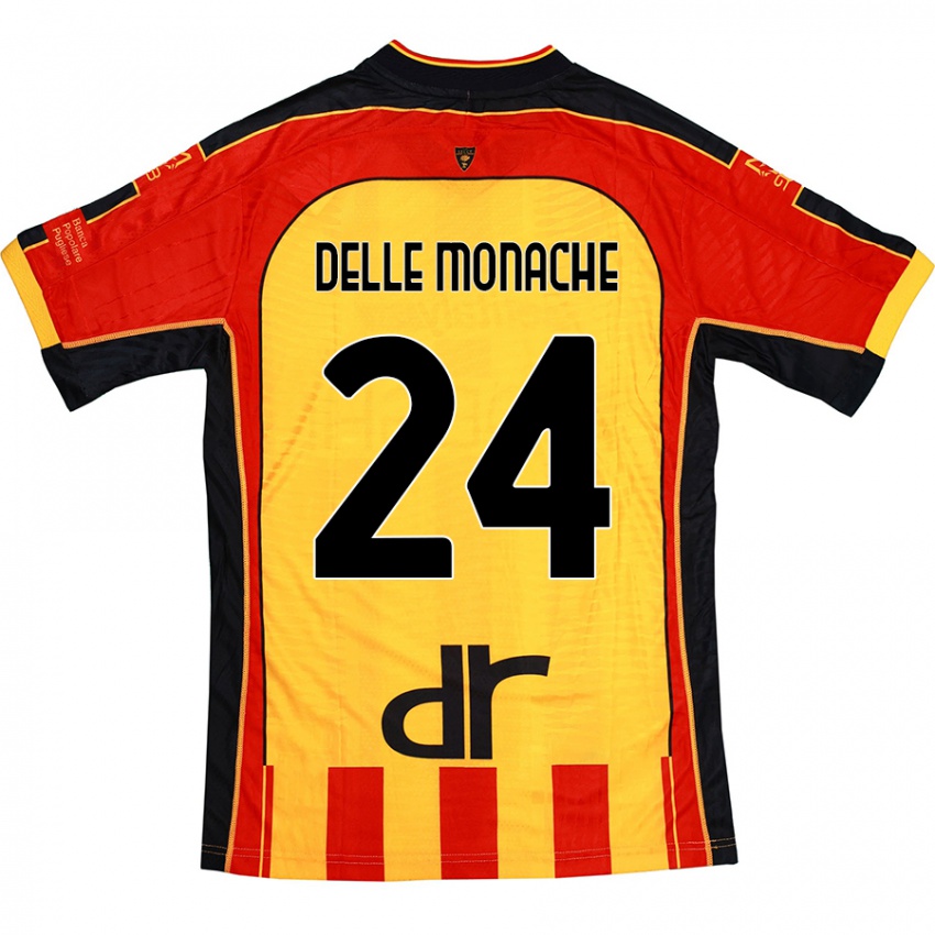 Bambino Maglia Marco Delle Monache #24 Giallo Rosso Kit Gara Home 2024/25 Maglietta