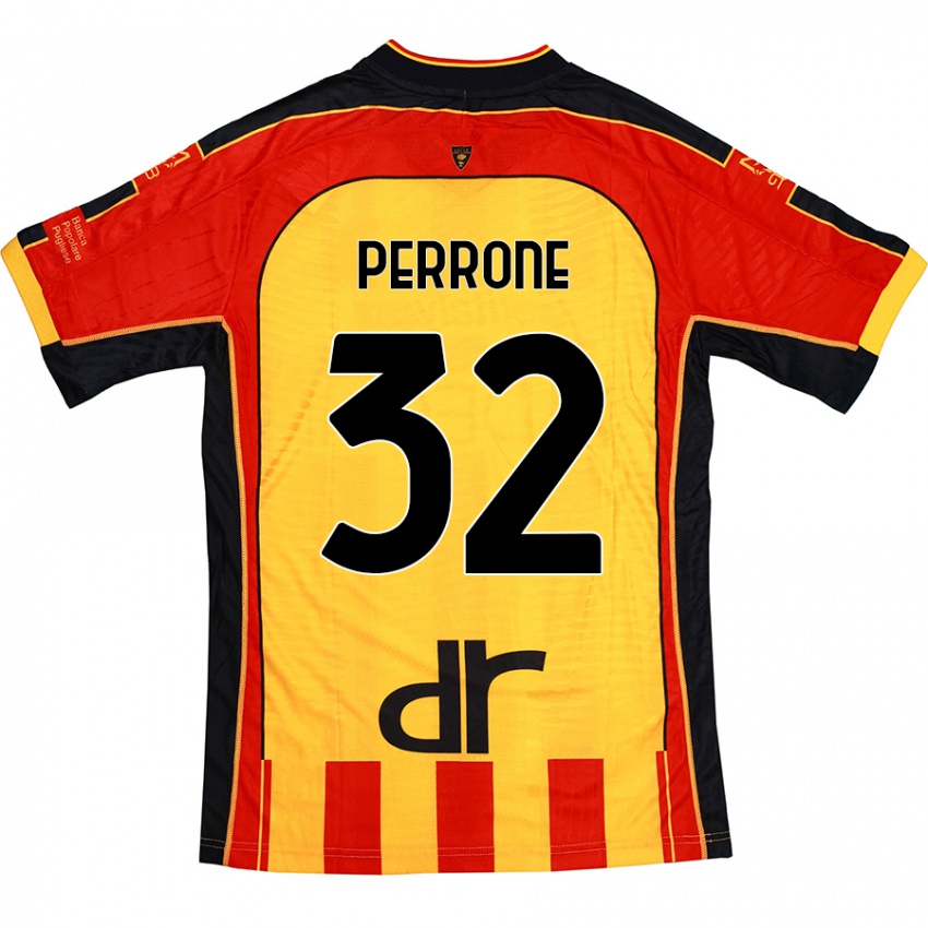 Bambino Maglia Samuele Perrone #32 Giallo Rosso Kit Gara Home 2024/25 Maglietta