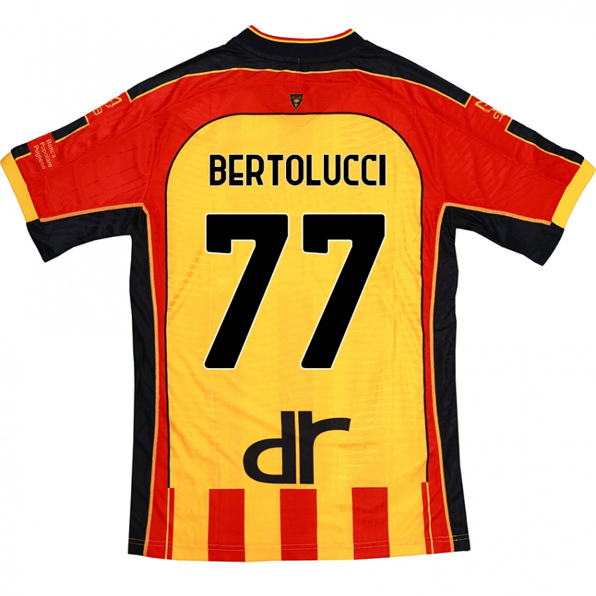 Bambino Maglia Sandro Bertolucci #77 Giallo Rosso Kit Gara Home 2024/25 Maglietta