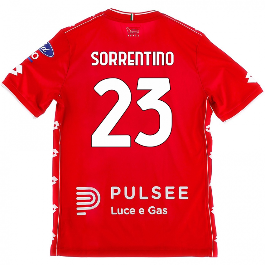 Bambino Maglia Alessandro Sorrentino #23 Rosso Bianco Kit Gara Home 2024/25 Maglietta