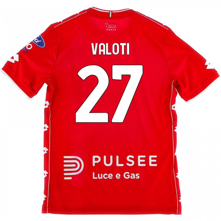 Bambino Maglia Mattia Valoti #27 Rosso Bianco Kit Gara Home 2024/25 Maglietta