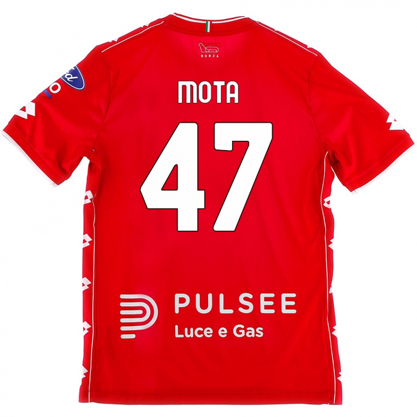 Bambino Maglia Dany Mota #47 Rosso Bianco Kit Gara Home 2024/25 Maglietta