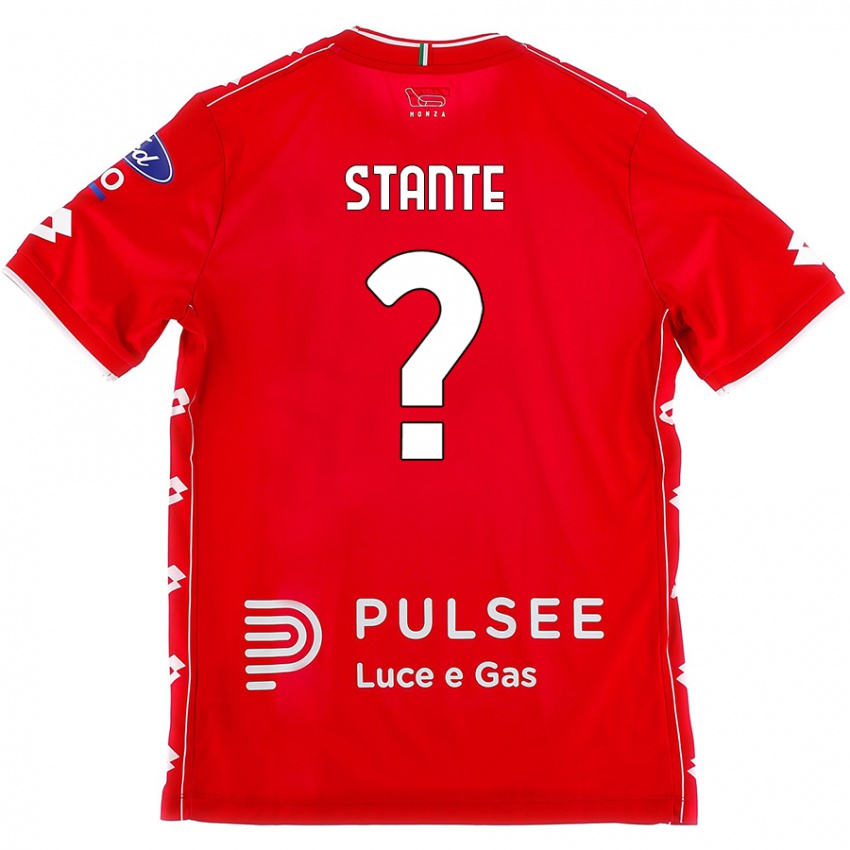 Bambino Maglia Edoardo Stante #0 Rosso Bianco Kit Gara Home 2024/25 Maglietta