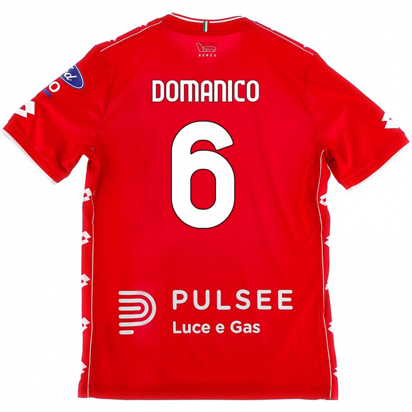 Bambino Maglia Saverio Domanico #6 Rosso Bianco Kit Gara Home 2024/25 Maglietta