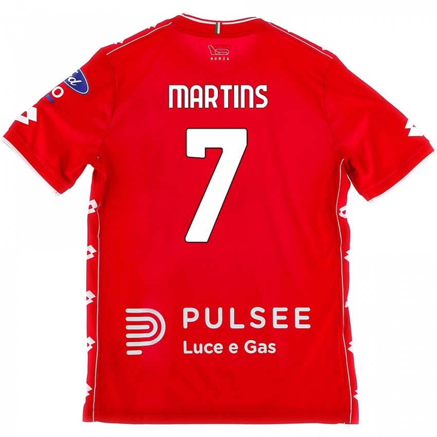 Bambino Maglia Kevin Martins #7 Rosso Bianco Kit Gara Home 2024/25 Maglietta