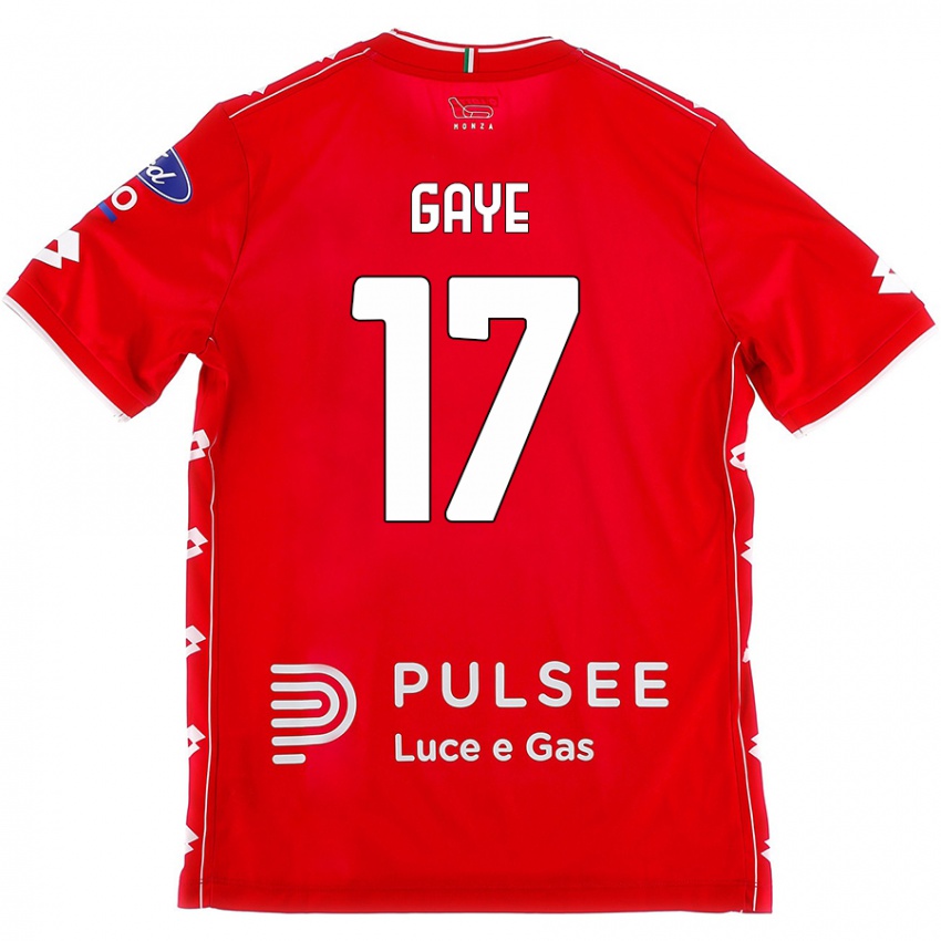 Bambino Maglia Mamadou Gaye #17 Rosso Bianco Kit Gara Home 2024/25 Maglietta