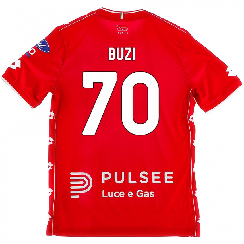 Bambino Maglia Luis Buzi #70 Rosso Bianco Kit Gara Home 2024/25 Maglietta