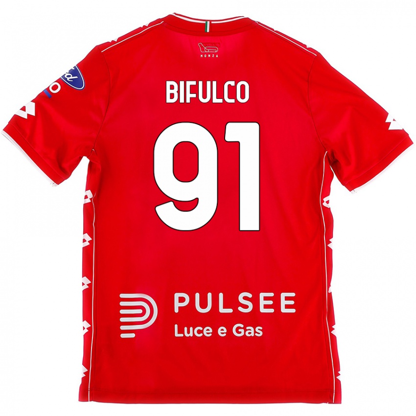 Bambino Maglia Davide Bifulco #91 Rosso Bianco Kit Gara Home 2024/25 Maglietta