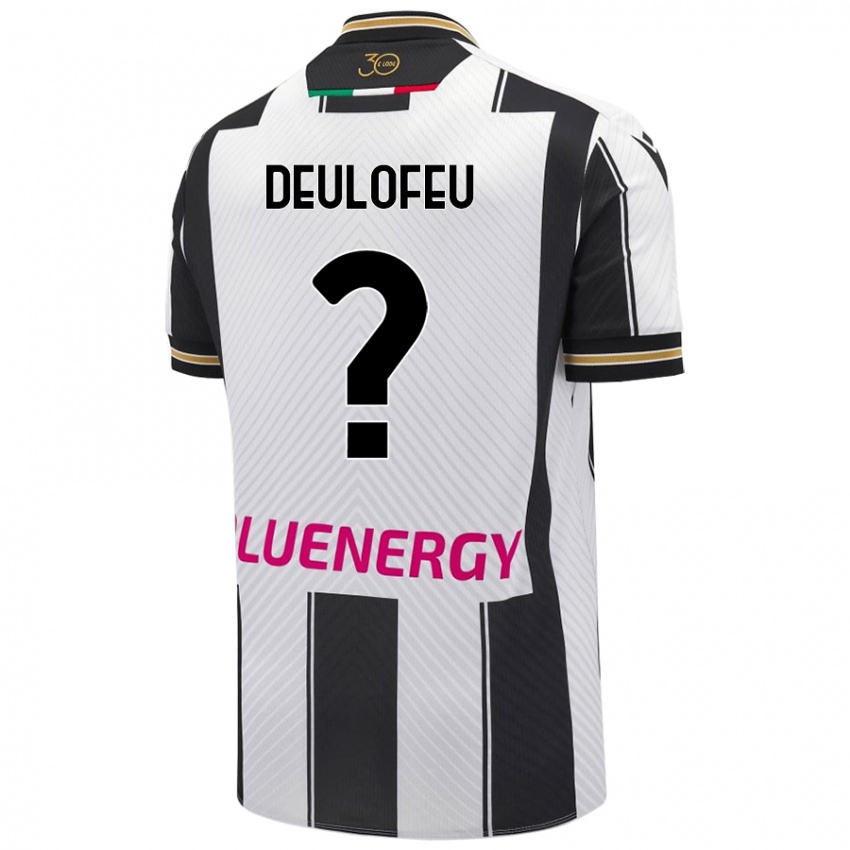 Bambino Maglia Gerard Deulofeu #0 Bianco Nero Kit Gara Home 2024/25 Maglietta