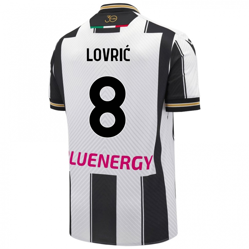 Bambino Maglia Sandi Lovrić #8 Bianco Nero Kit Gara Home 2024/25 Maglietta