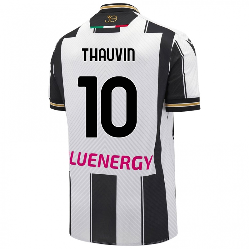 Bambino Maglia Florian Thauvin #10 Bianco Nero Kit Gara Home 2024/25 Maglietta