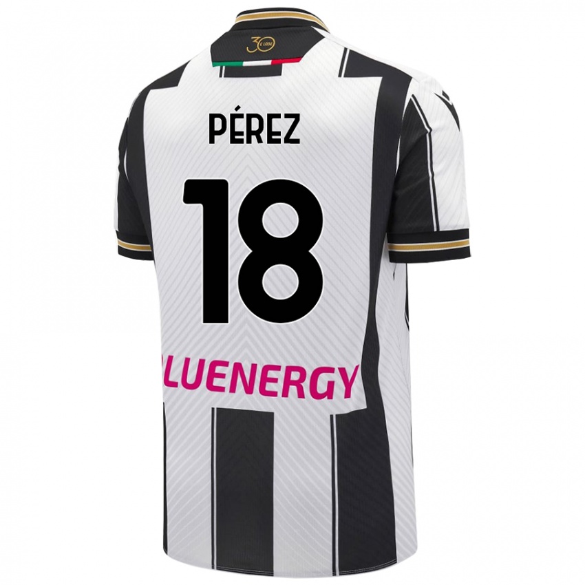 Bambino Maglia Nehuén Pérez #18 Bianco Nero Kit Gara Home 2024/25 Maglietta