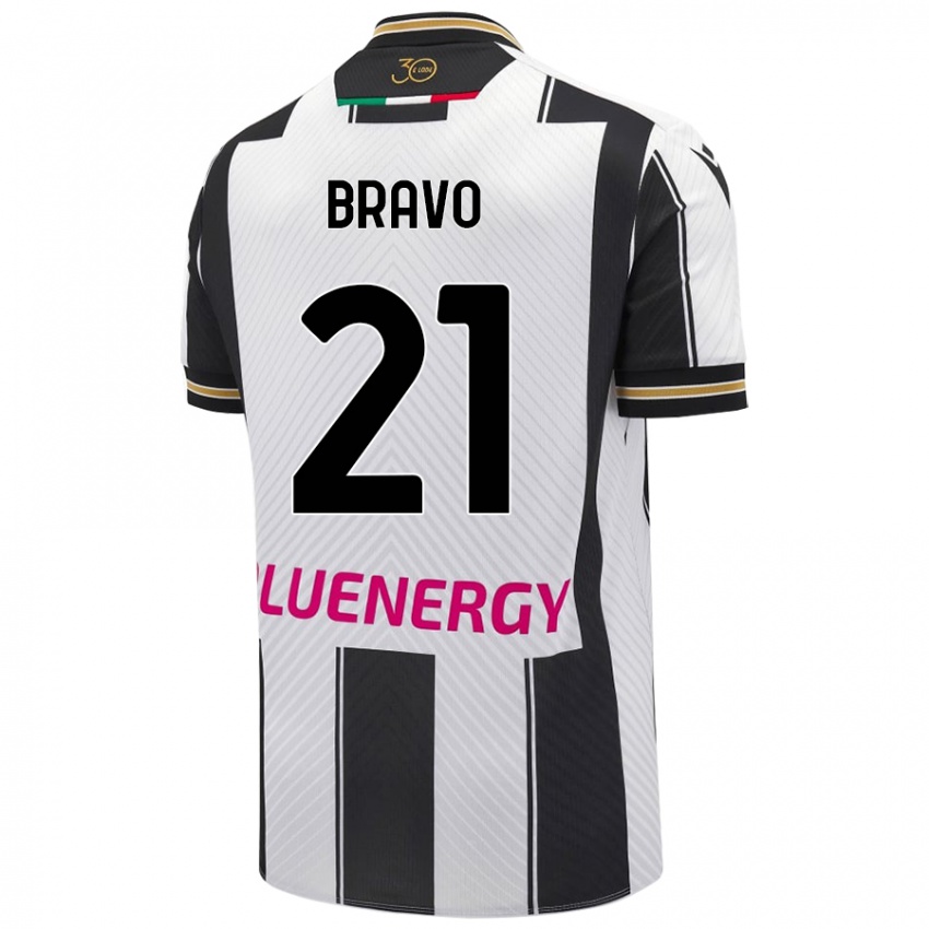 Bambino Maglia Iker Bravo #21 Bianco Nero Kit Gara Home 2024/25 Maglietta