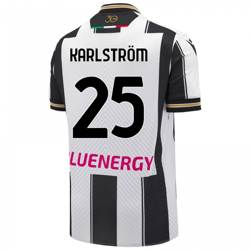 Bambino Maglia Jesper Karlström #25 Bianco Nero Kit Gara Home 2024/25 Maglietta