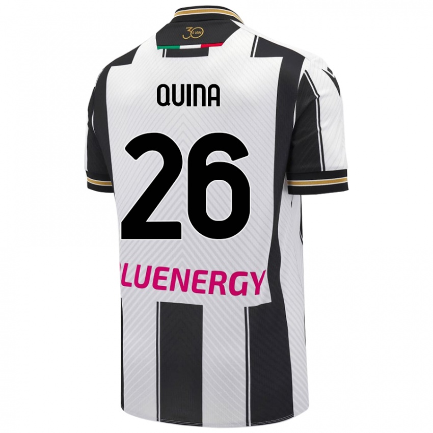 Bambino Maglia Domingos Quina #26 Bianco Nero Kit Gara Home 2024/25 Maglietta