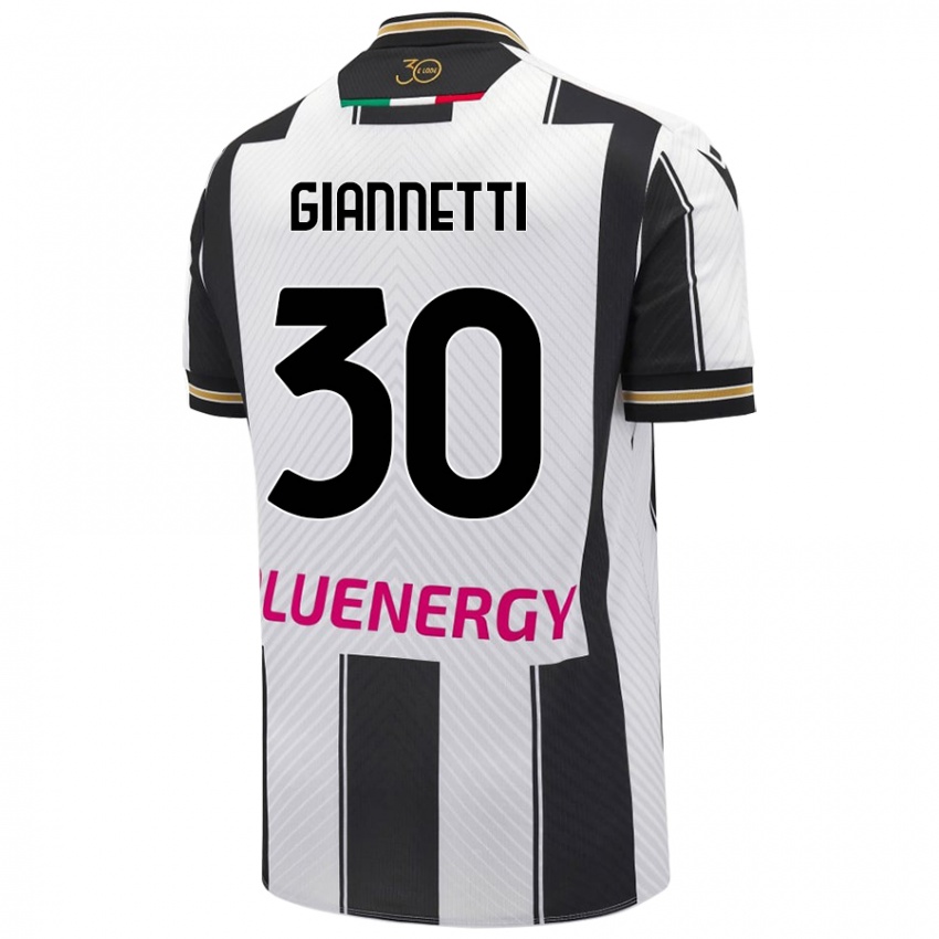 Bambino Maglia Lautaro Giannetti #30 Bianco Nero Kit Gara Home 2024/25 Maglietta