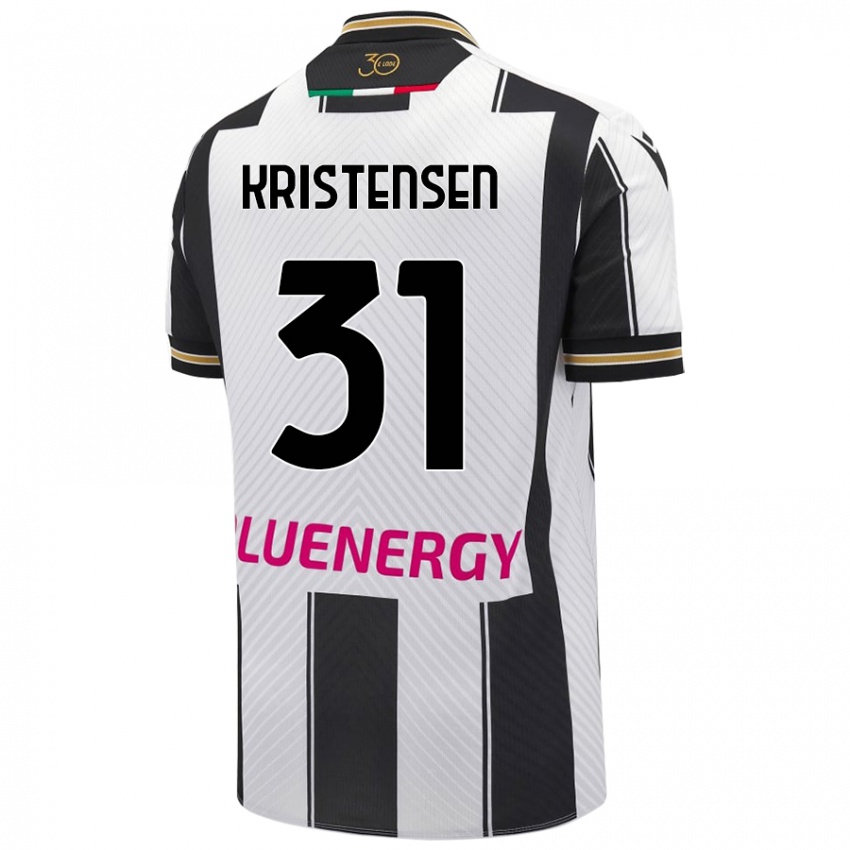 Bambino Maglia Thomas Kristensen #31 Bianco Nero Kit Gara Home 2024/25 Maglietta