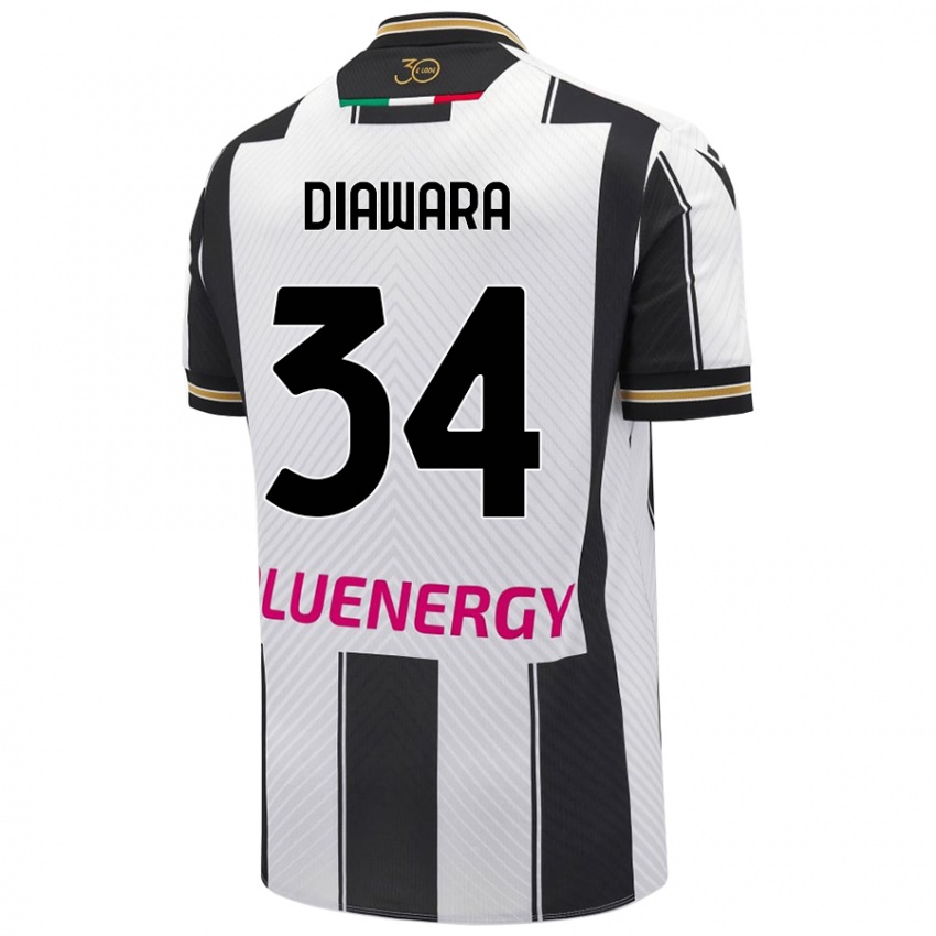 Bambino Maglia Sekou Diawara #34 Bianco Nero Kit Gara Home 2024/25 Maglietta