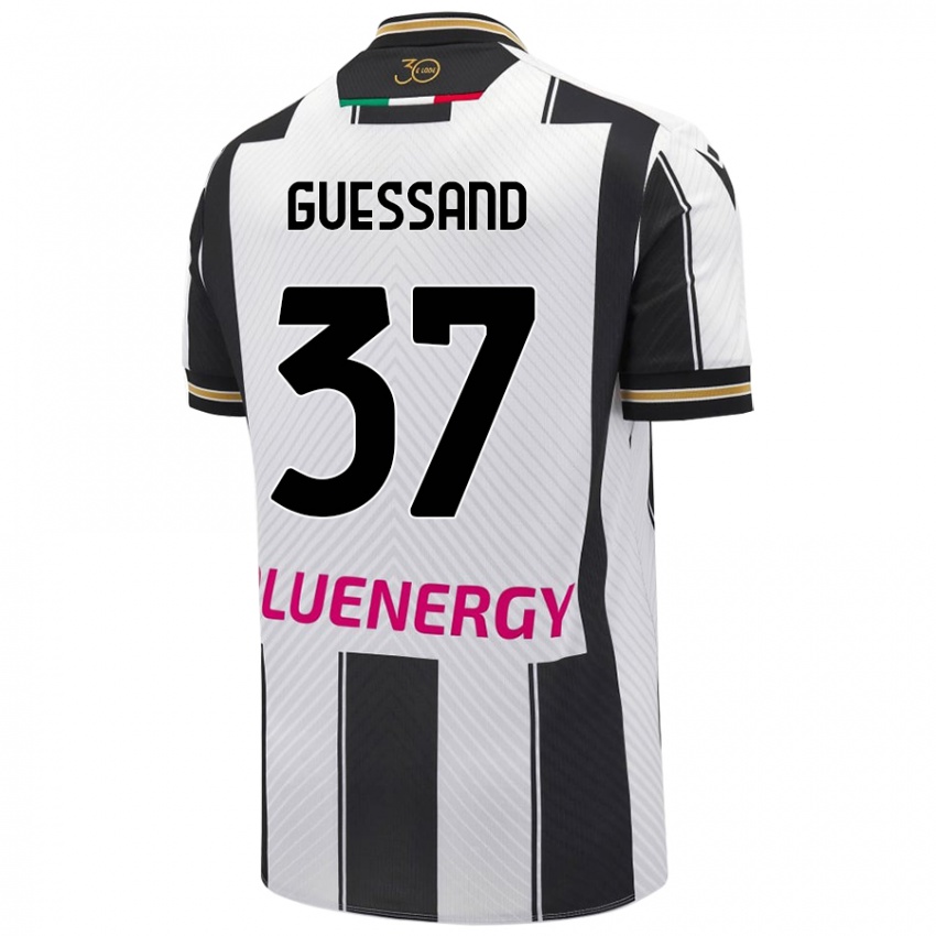 Bambino Maglia Axel Guessand #37 Bianco Nero Kit Gara Home 2024/25 Maglietta