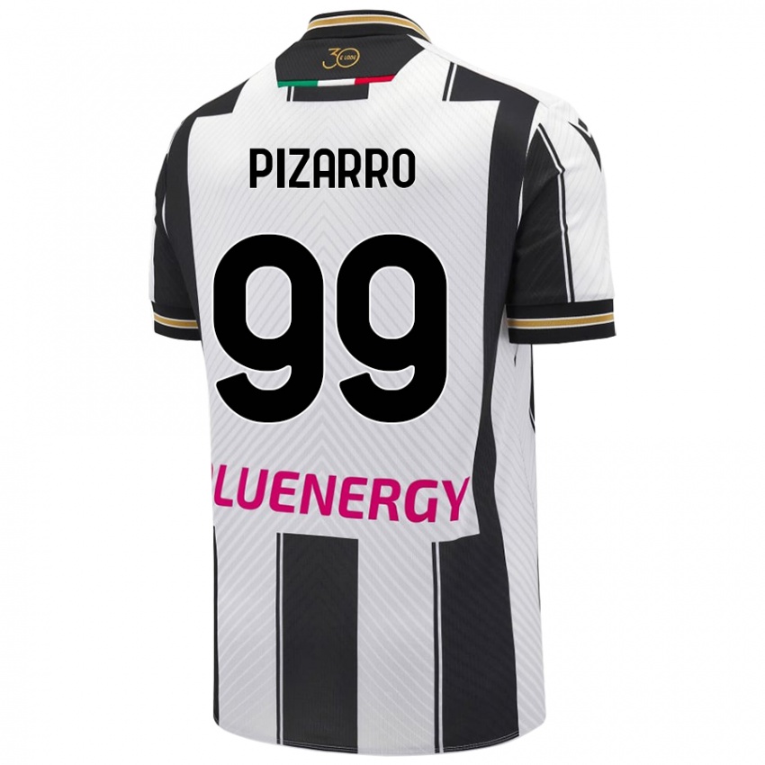 Bambino Maglia Damián Pizarro #99 Bianco Nero Kit Gara Home 2024/25 Maglietta