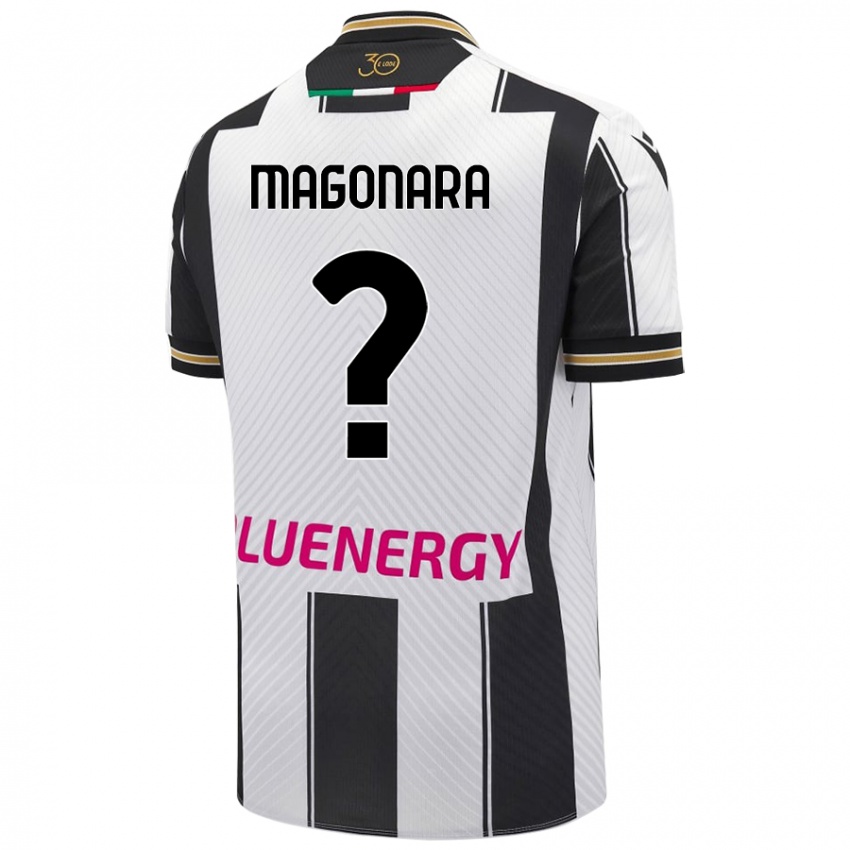 Bambino Maglia Matteo Magonara #0 Bianco Nero Kit Gara Home 2024/25 Maglietta