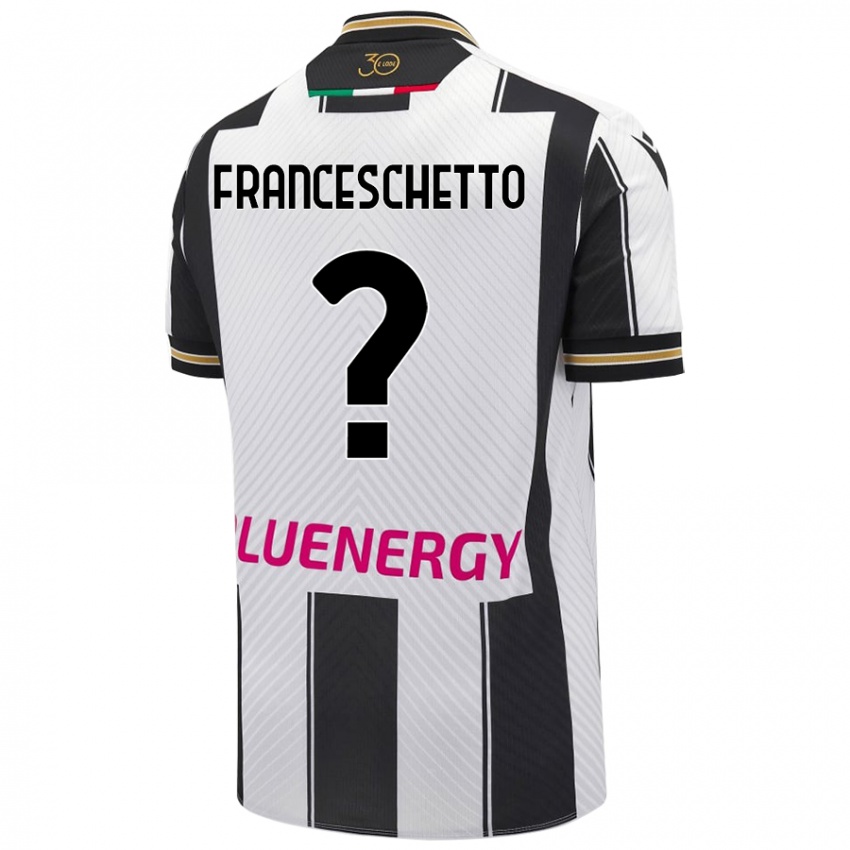 Bambino Maglia Mattia Franceschetto #0 Bianco Nero Kit Gara Home 2024/25 Maglietta