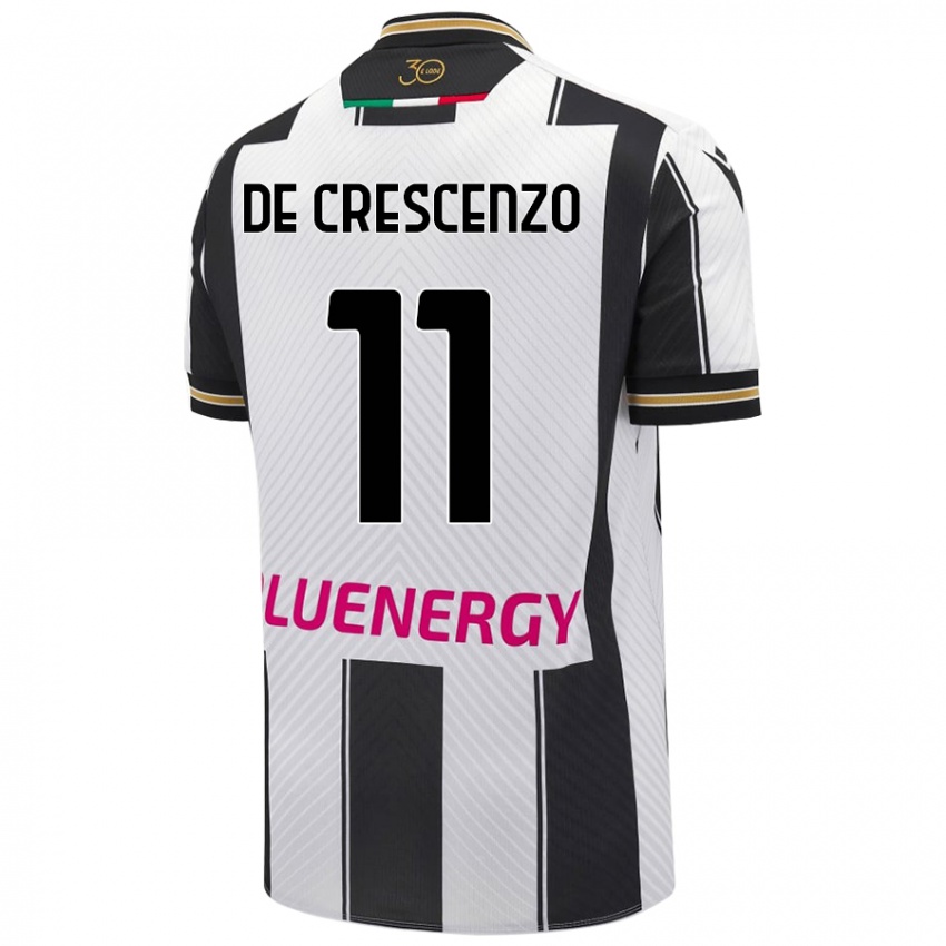 Bambino Maglia Marco De Crescenzo #11 Bianco Nero Kit Gara Home 2024/25 Maglietta