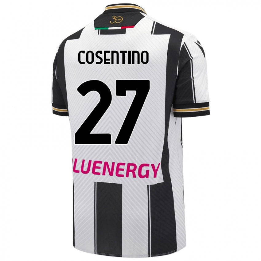 Bambino Maglia Sergio Cosentino #27 Bianco Nero Kit Gara Home 2024/25 Maglietta