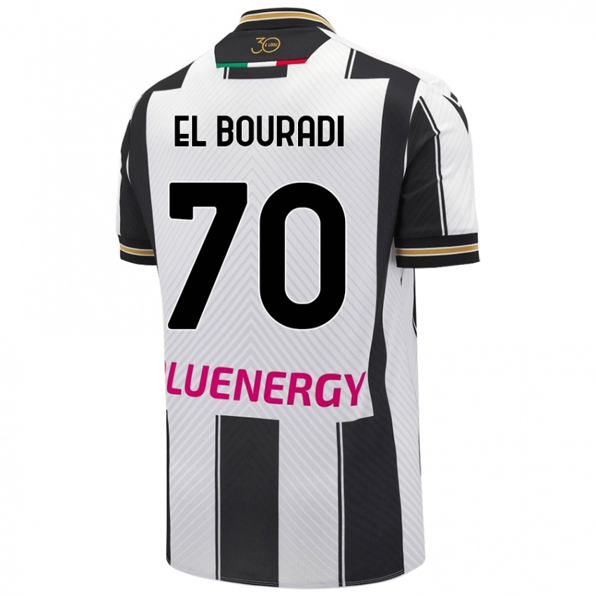 Bambino Maglia Walid El Bouradi #70 Bianco Nero Kit Gara Home 2024/25 Maglietta