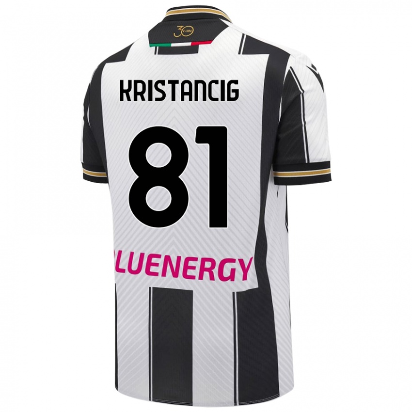 Bambino Maglia Luca Kristancig #81 Bianco Nero Kit Gara Home 2024/25 Maglietta