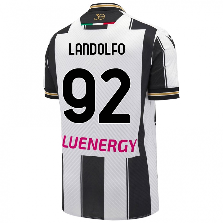 Bambino Maglia Tommaso Landolfo #92 Bianco Nero Kit Gara Home 2024/25 Maglietta