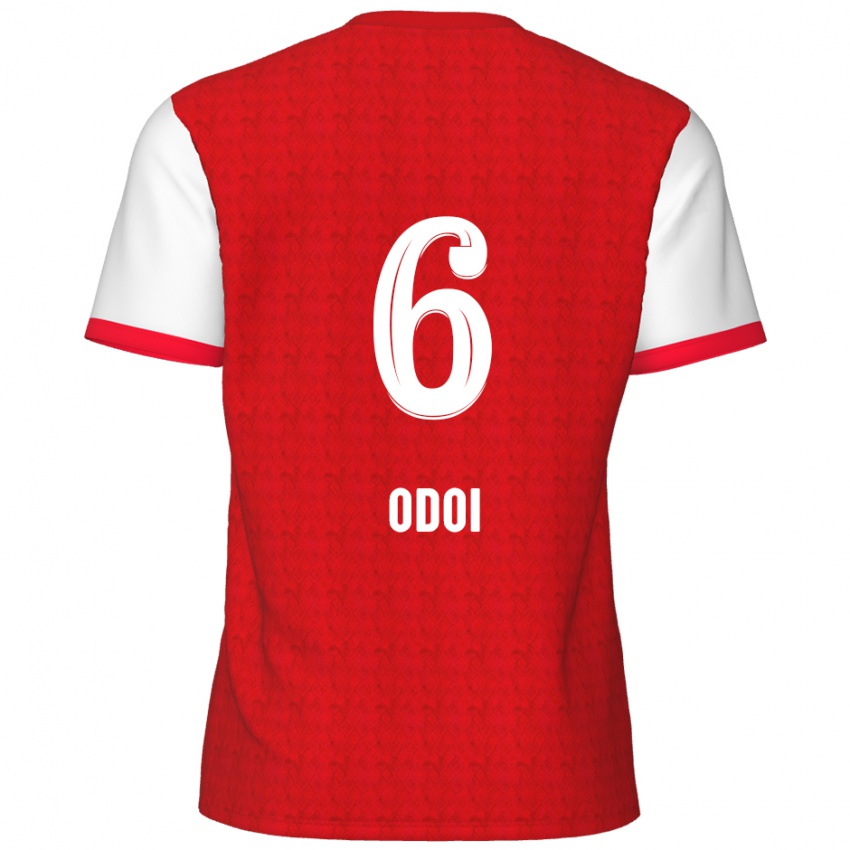 Bambino Maglia Denis Odoi #6 Rosso Bianco Kit Gara Home 2024/25 Maglietta