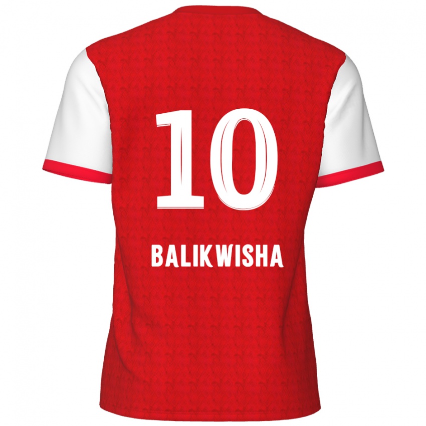 Bambino Maglia Michel-Ange Balikwisha #10 Rosso Bianco Kit Gara Home 2024/25 Maglietta