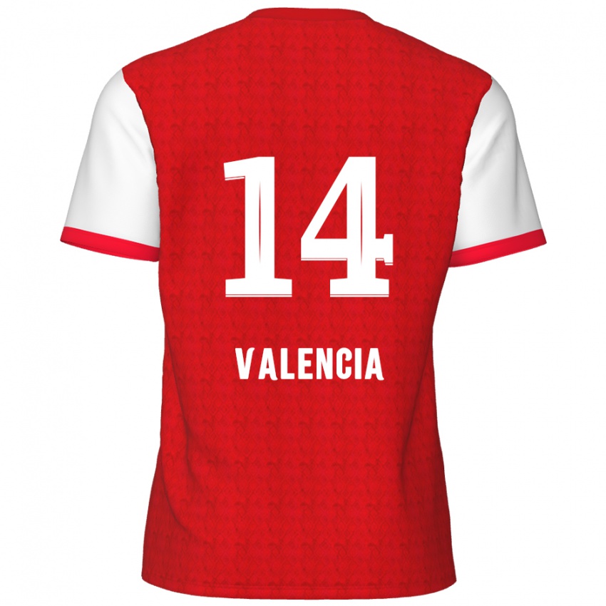 Bambino Maglia Anthony Valencia #14 Rosso Bianco Kit Gara Home 2024/25 Maglietta