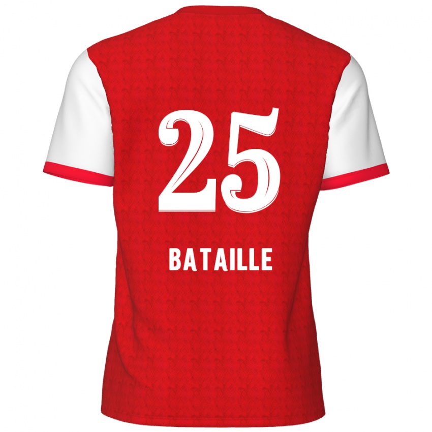 Bambino Maglia Jelle Bataille #25 Rosso Bianco Kit Gara Home 2024/25 Maglietta